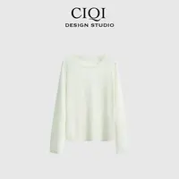 CIQI STUDIO 秋冬新款圆领打底羊毛衫针织上衣 T20033