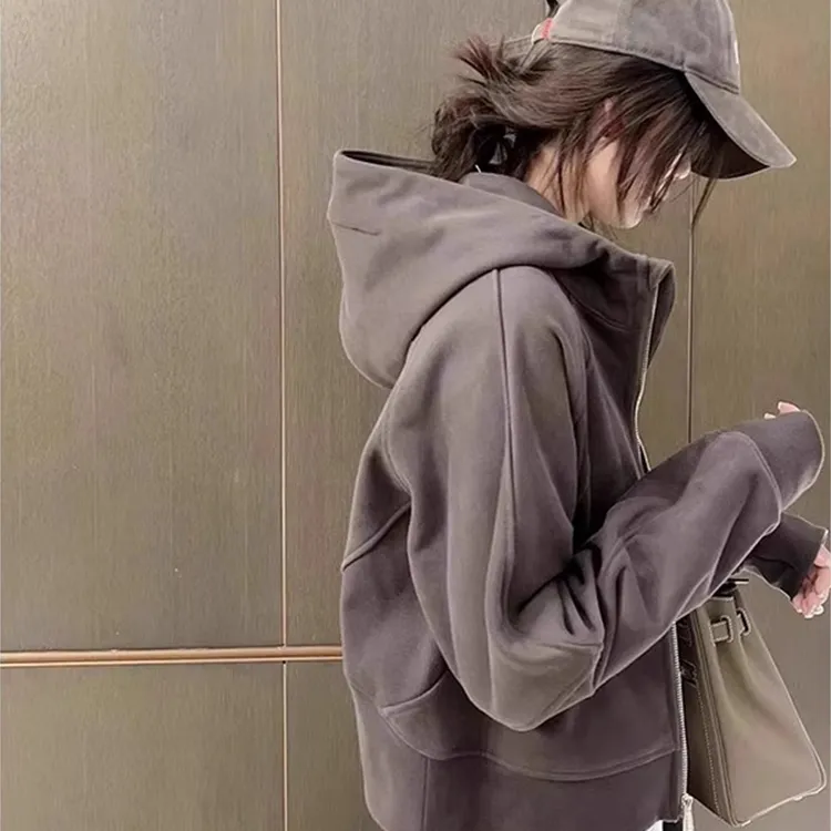 今年流行网红款的漂亮小香风超好看灰色卫衣外套女春秋季2025新款