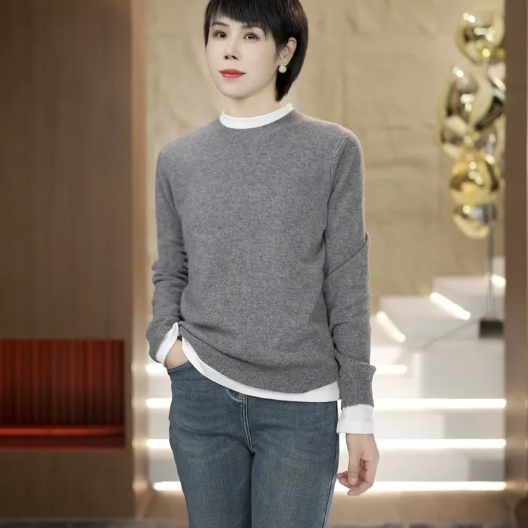 【渲渲推荐】YX-7571冬季修身百搭时尚圆领小狗羊毛衫