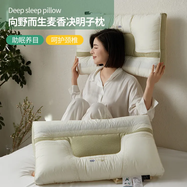VJE草本决明子护颈枕头家用成人护颈椎助睡眠枕芯学生宿舍单人