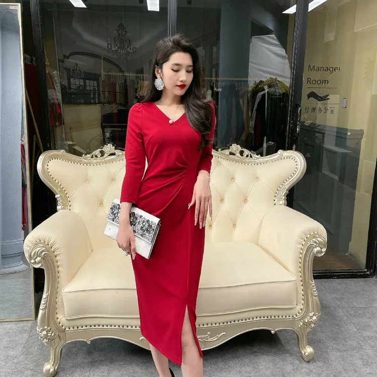 牟之恋春秋新款2025爆款高端气质喜婆婆喜妈妈婚宴装红色8866-11