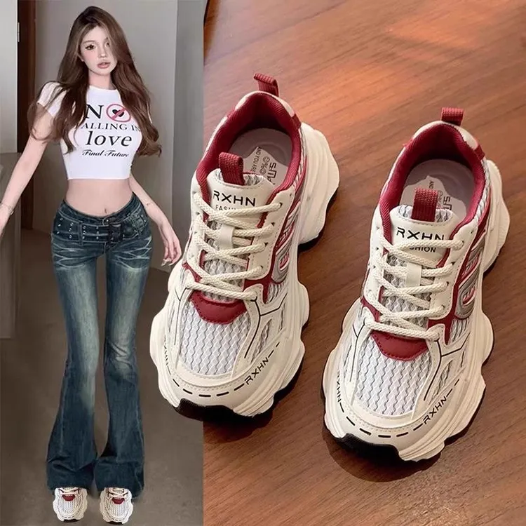 老爹鞋女鞋子2025新款爆款春夏百搭小白鞋增高厚底炸街休闲运动鞋