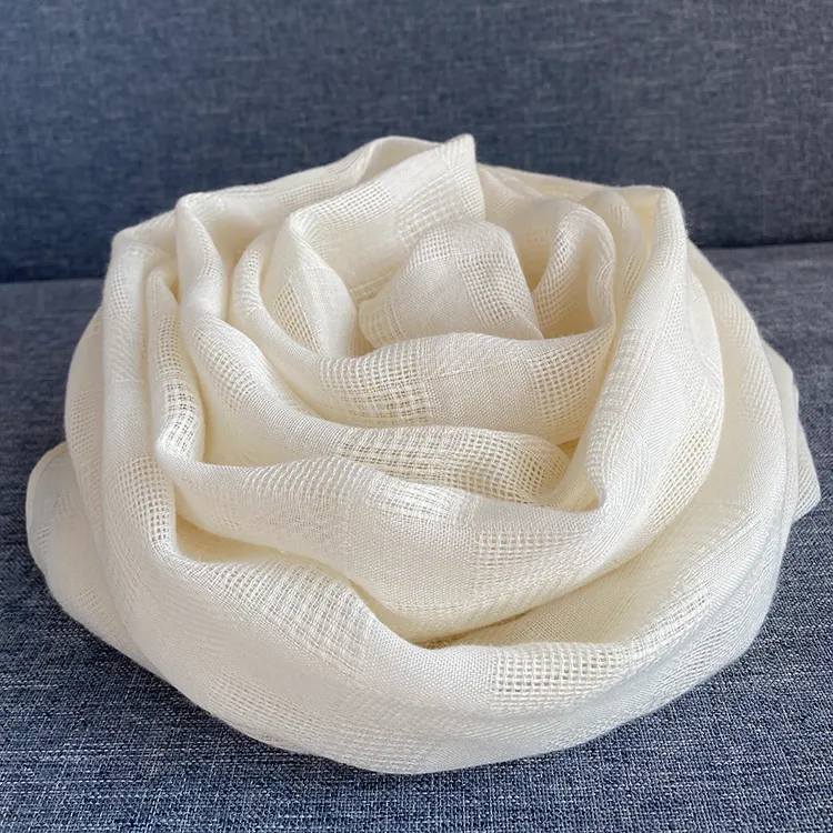 棉麻围巾女秋冬2025新款薄长款百搭日系简约护颈保暖围脖装饰披肩