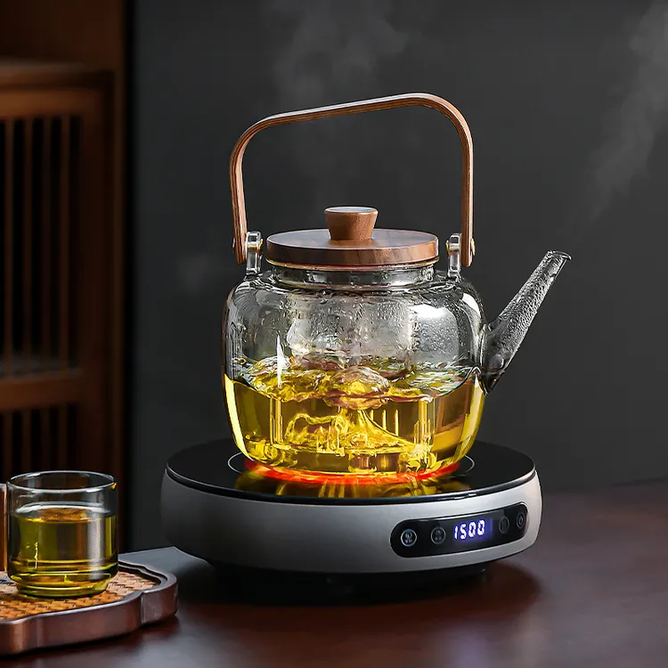 烟灰玻璃茶壶泡茶专用烧水壶黑茶白茶煮茶器电陶炉2024新款大容量