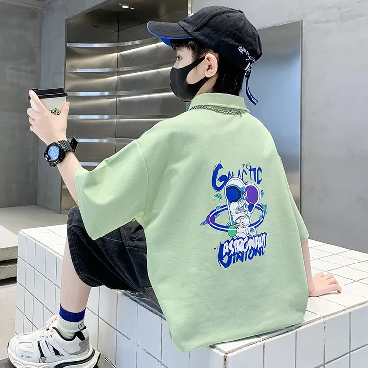 男童夏装运动POLO衫套装儿童装男孩夏季短袖洋气牛仔裤两件套潮款