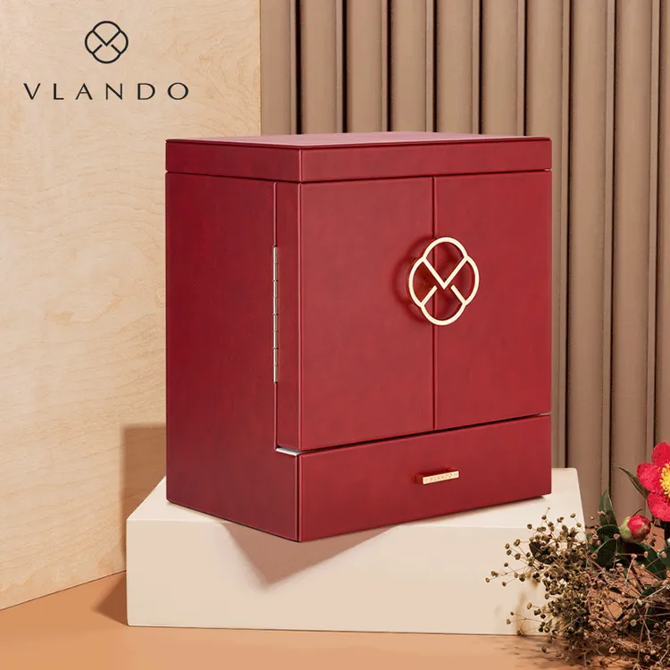 VLANDO/唯兰朵首饰盒收纳盒中式轻奢抽屉式饰品盒木质首饰收纳盒