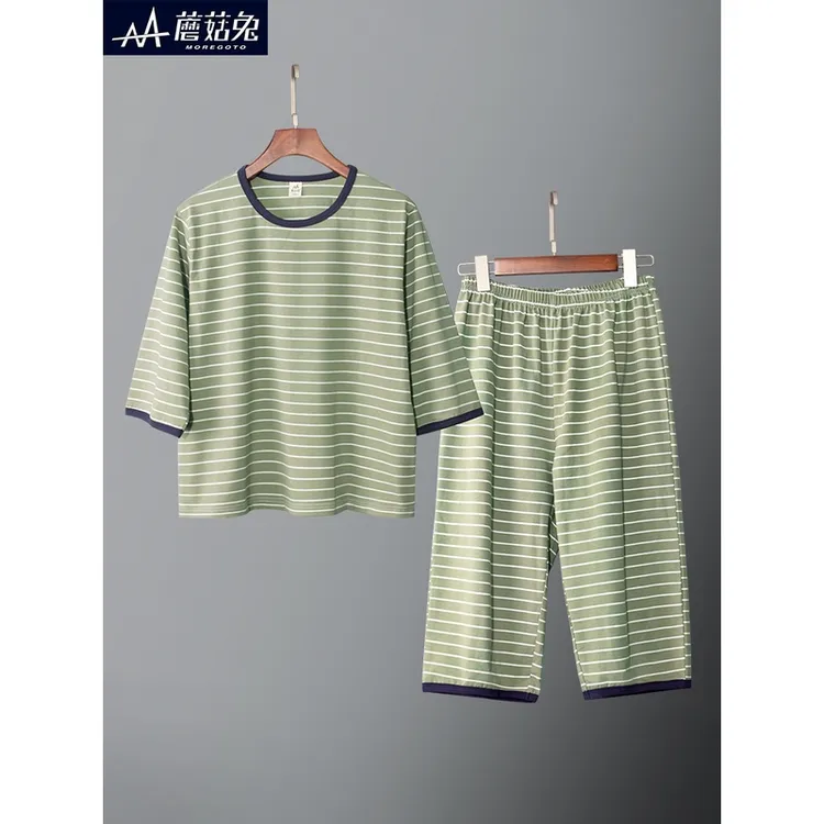 胖童睡衣男童12-15岁新款夏季宽松加大中大童8岁儿童七分裤家居服