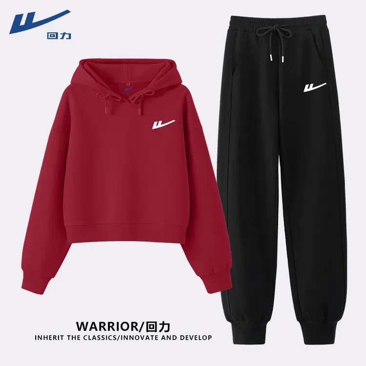 回力时尚百搭服装春季新款女士运动服休闲套装两件套洋气休闲装