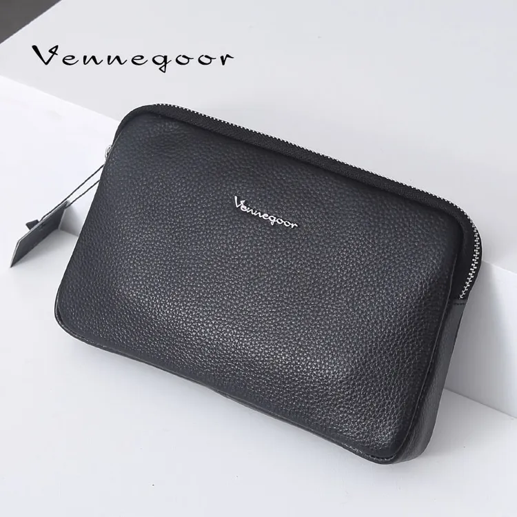 直播间26号-11016-男士头层牛皮小手包真牛皮长款拉链钱包男软皮