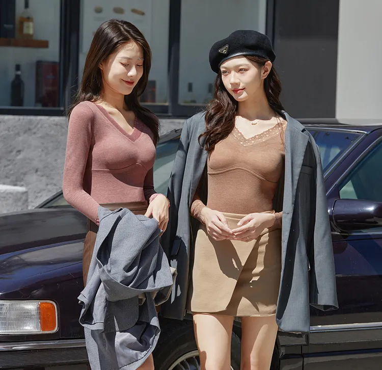 秋冬打底保暖衣自带杯垫美背内衣保暖衣二合一