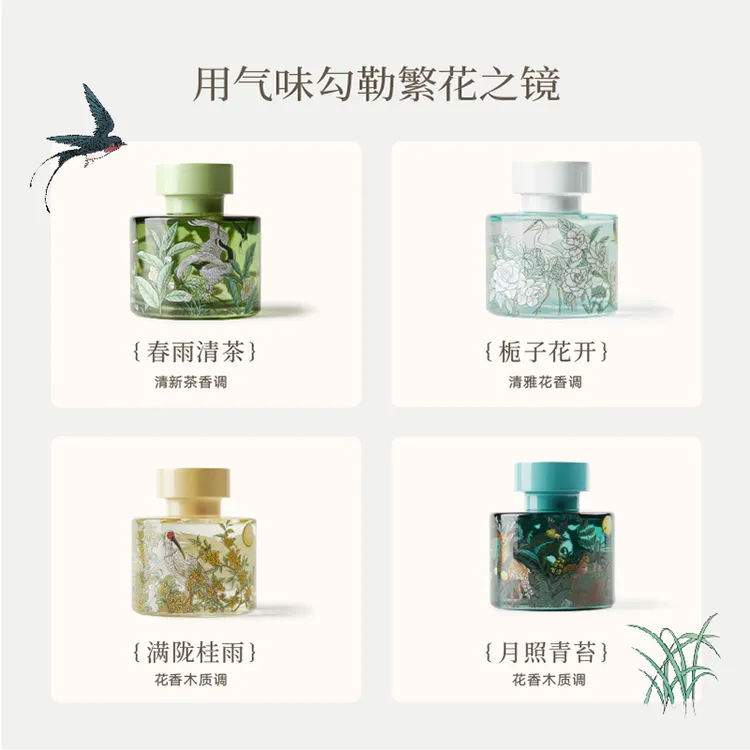 宋朝繁花之境系列无火香薰家用高级持久卧室香氛-DB短