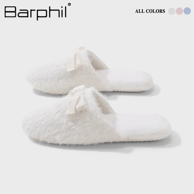 BARPHIL包头棉拖鞋女2024秋冬新款室内家居防滑静音软底毛毛拖鞋