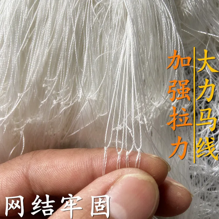 渔网粘网大力马尼龙线网1米—6米高三层鱼网单层网加粗鱼网单层