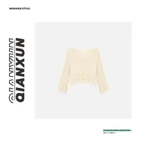 【千寻严选】C4SY5736A波西米亚长袖时尚休闲镂空上衣外套气质减龄