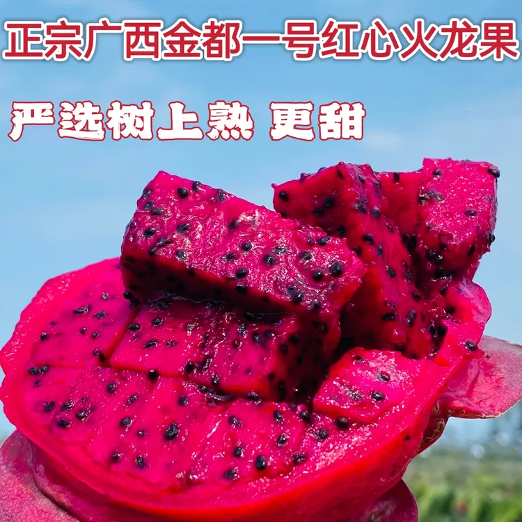 广西正宗金都一号红心火龙果纯甜现摘现发皮薄肉厚汁水足新鲜水果