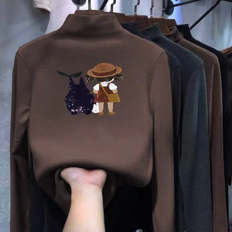 男女童装加厚半高领长袖T恤秋冬大儿童内搭打底衫德绒韩版上衣服