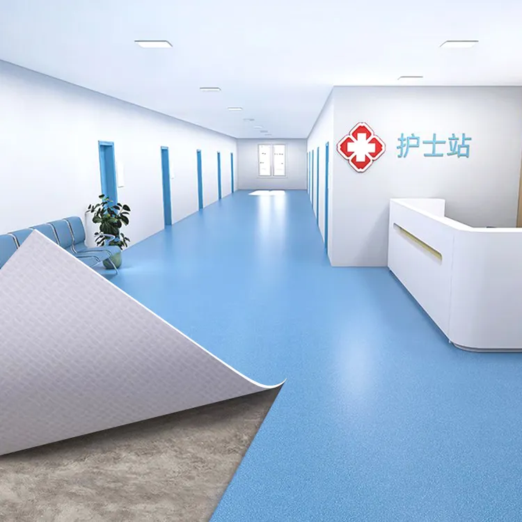 医院专用耐磨防滑pvc地板胶工厂车间实心地板塑胶地胶商用地板革