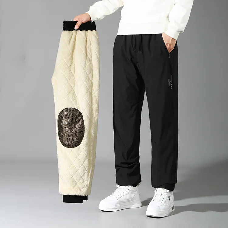 东北户外胖子加绒加厚棉裤加肥加大码冬季宽松羊羔绒防寒保暖裤子