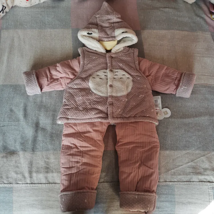 可单可套婴幼儿保暖马夹分体和连体套装冬季加厚开裆男女棉衣服