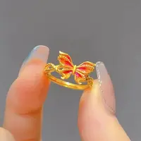 铜合金戒指 新款梦幻蝴蝶活口戒指