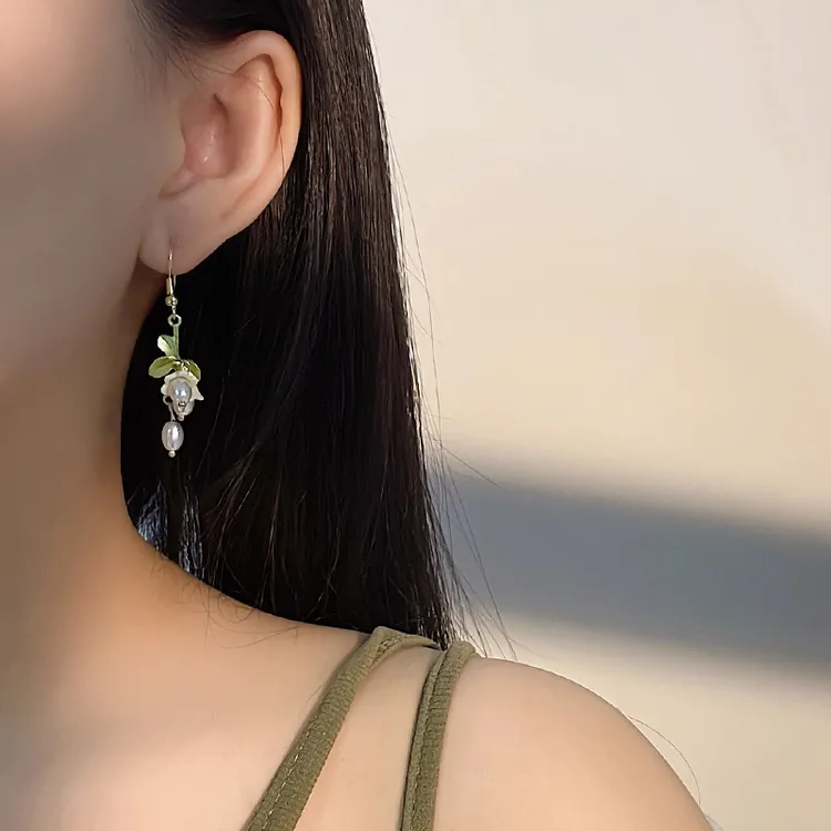 铜合金仿珍珠耳饰 金美澳蝴蝶结花朵耳钉无耳洞耳夹设计感饰品女