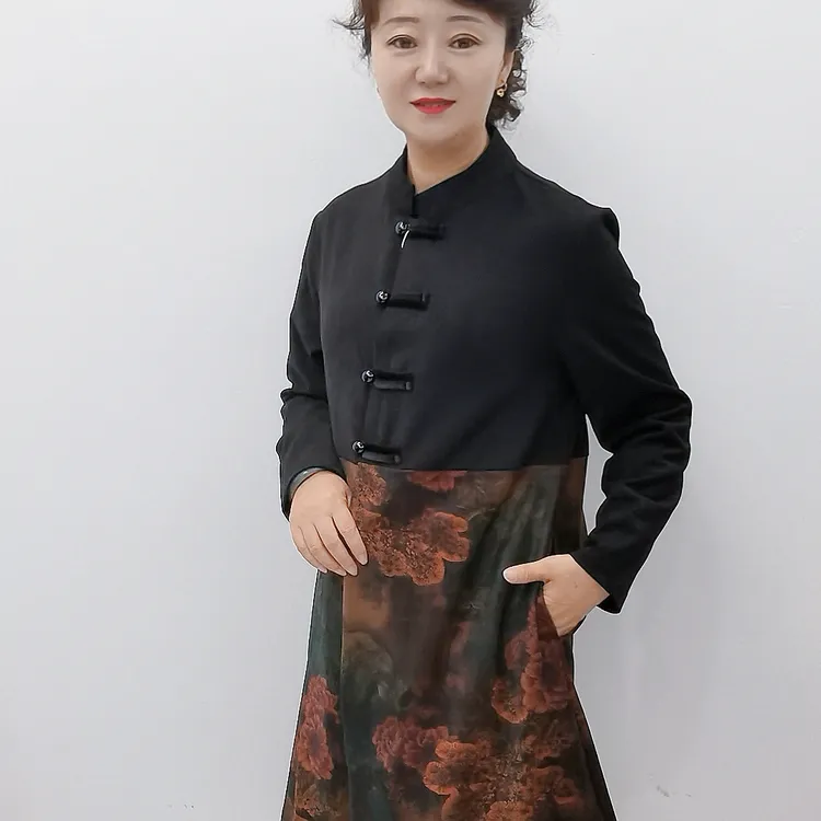 美美网红服饰中长款优选新款8816款时尚风衣上衣立领复古气质外套