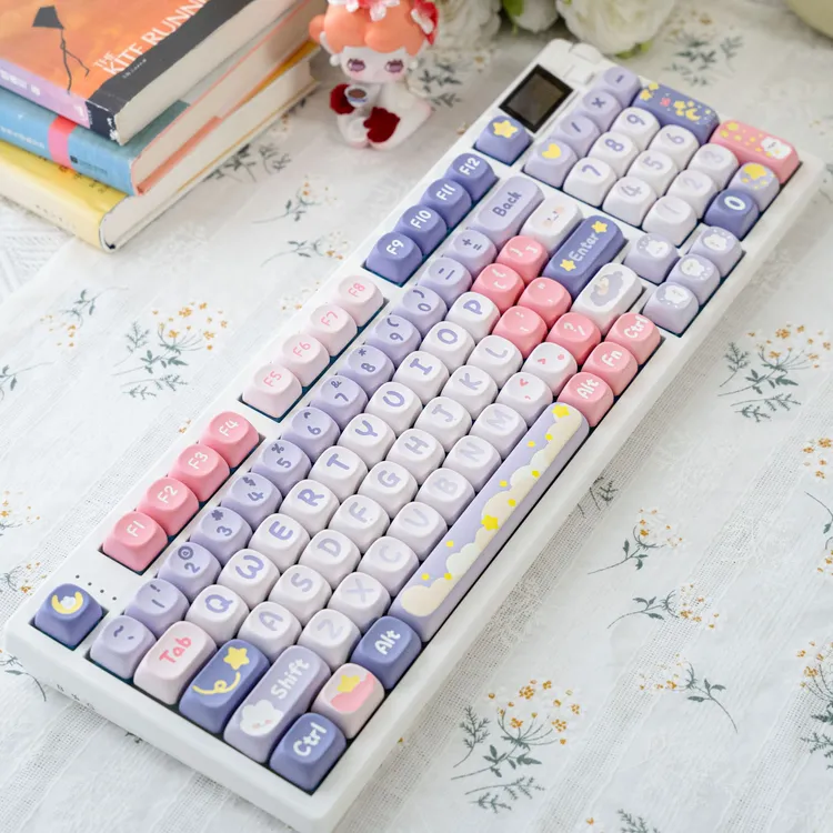 猫尔本Maorbeng月光兔MOA高度138键全五面热升华键帽可爱女生