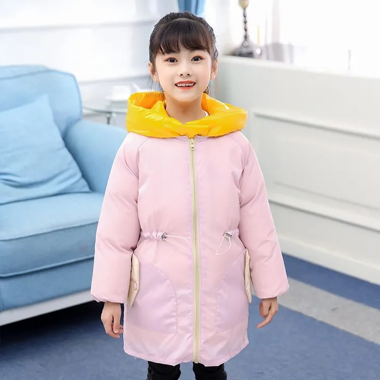 儿童防水罩衣中大童宝宝棉袄护衣男女孩吃饭衣画画拉链女童反穿衣