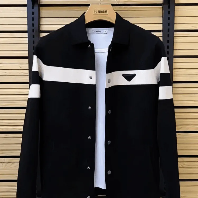 秋冬季新品轻熟男士上衣休闲针织开衫修身长袖潮流翻领外套毛衣潮