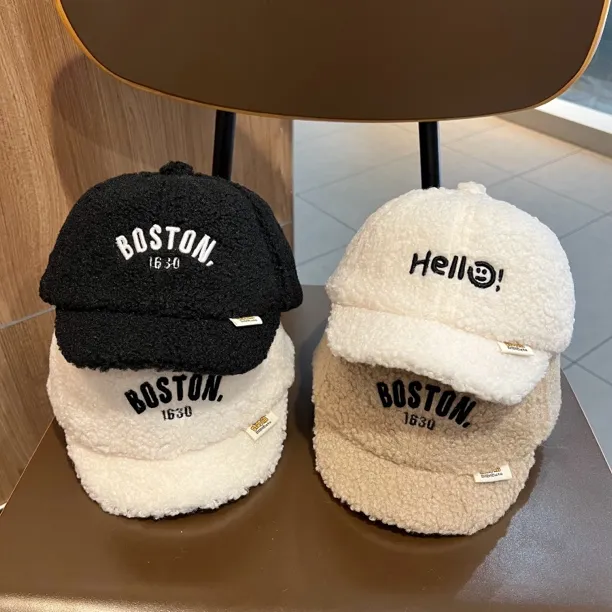 【暖洋洋】宝宝帽子秋冬款鸭舌帽男童棒球帽儿童羊羔绒韩系保暖帽潮