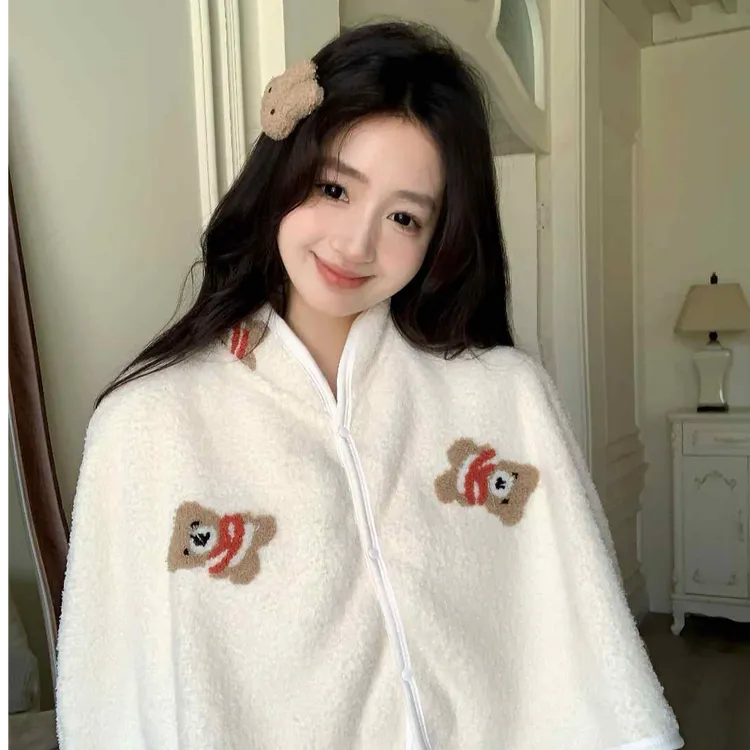 春秋冬坐月子披肩护肩孕妇产妇产后喂奶哺乳期睡觉加厚坎肩保暖