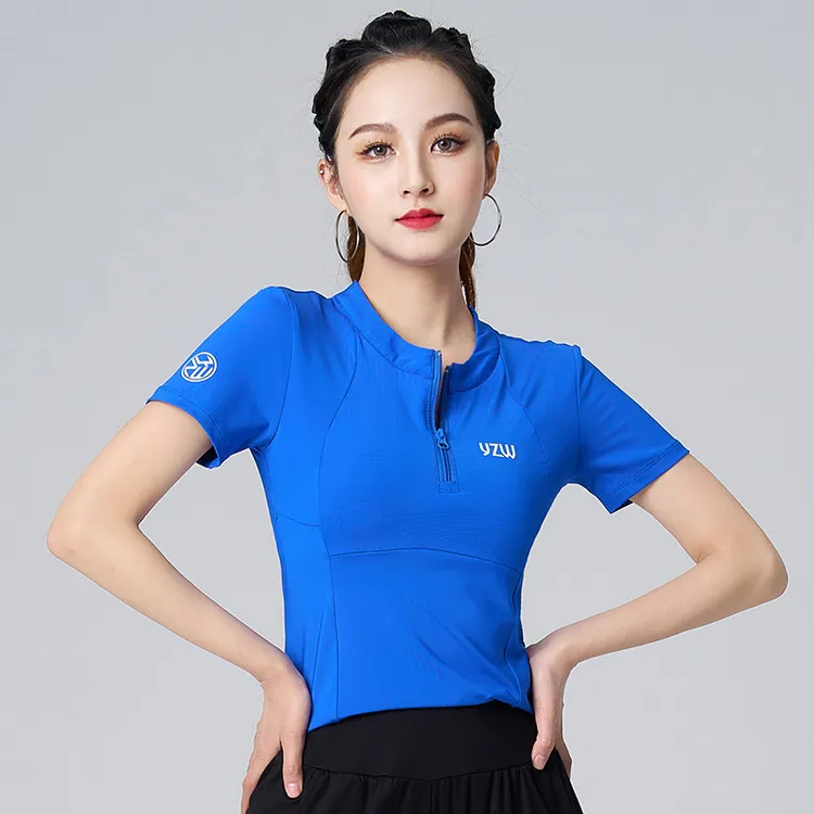 广场舞服装女上衣跳舞衣服运动健身T恤夏季新款休闲透气弹力时尚