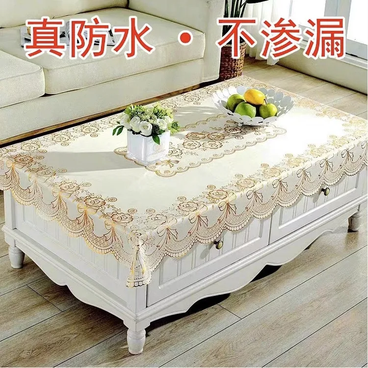 【140✘90】3D烫金免洗防水防污PVC耐高温烫金桌布50✘1米桌通用家用