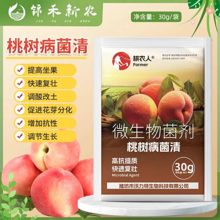 桃树病菌清复合微生物菌剂促进花芽分化提高授粉座果树专用叶面肥