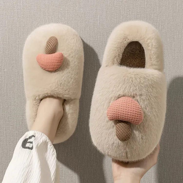 厚底蘑菇棉鞋女冬季居家保暖加绒2025新款爆款外穿情侣包跟棉拖男