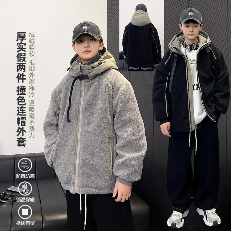 WT1371小赖家青少年棉服2024秋冬新款中大童夹棉加厚外套宽松上衣