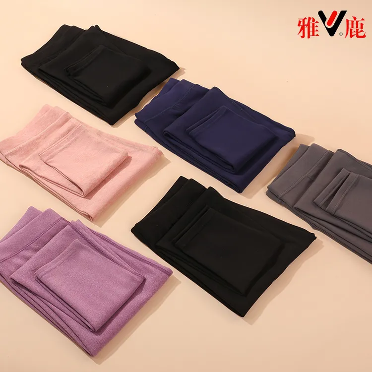 【新款福利】雅鹿/V2025款男女款双面磨毛暖舒绒保暖秋裤