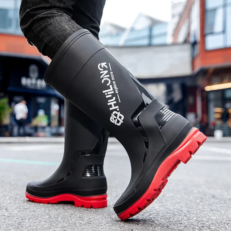 男士水鞋防蛇咬专用雨鞋不臭脚防滑赶海防水高筒暴雨级防静电胶鞋