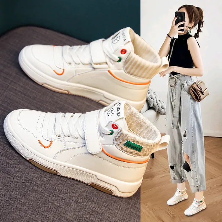 超好看马丁靴女2025年新款春秋厚底短靴子女百搭休闲小白高帮板鞋