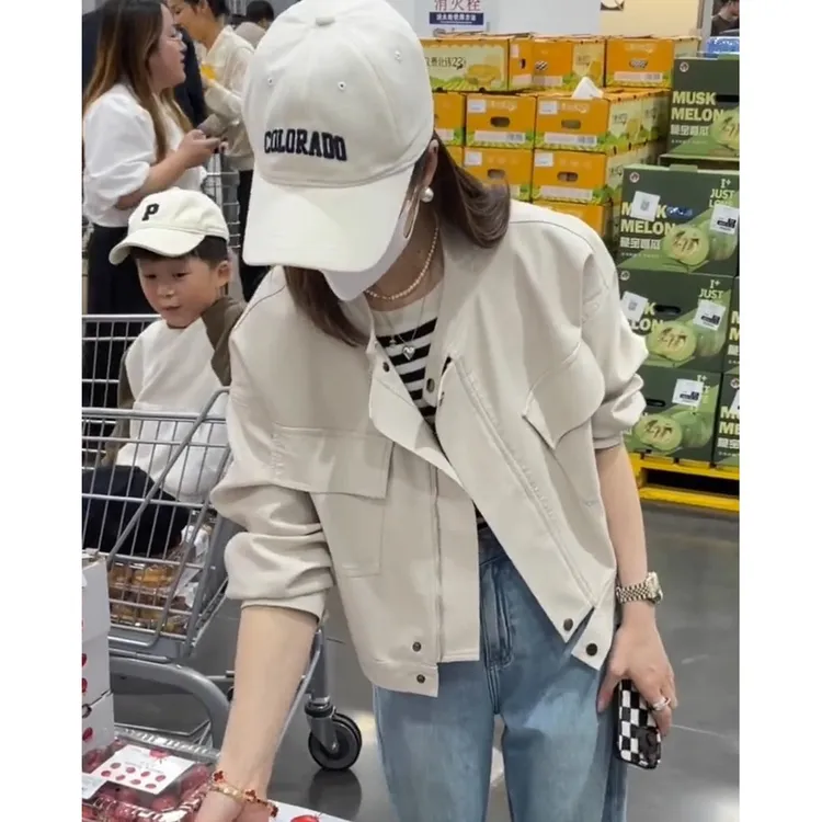 现货 新款 休闲小皮衣 外套女 宽松显瘦机车服时尚短款洋气百搭