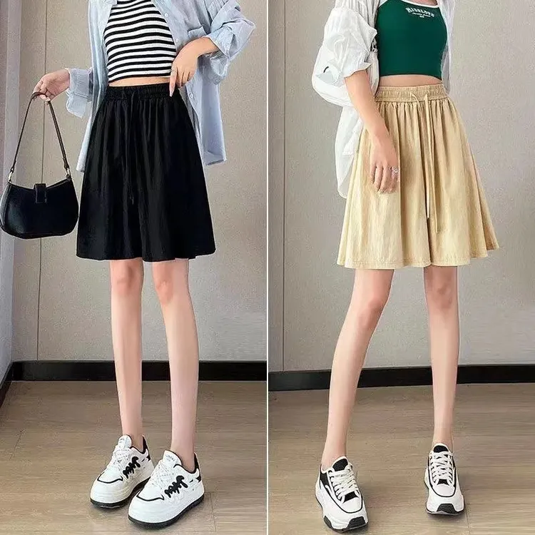 冰丝速干山本沙滩薄款五分中裤短裤韩版高腰简约街头夏季新款高腰