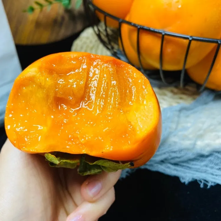 秦猕祖陕西霸王黑丝巧克力甜脆柿子新鲜采摘泡沫托盘装4.5斤包邮