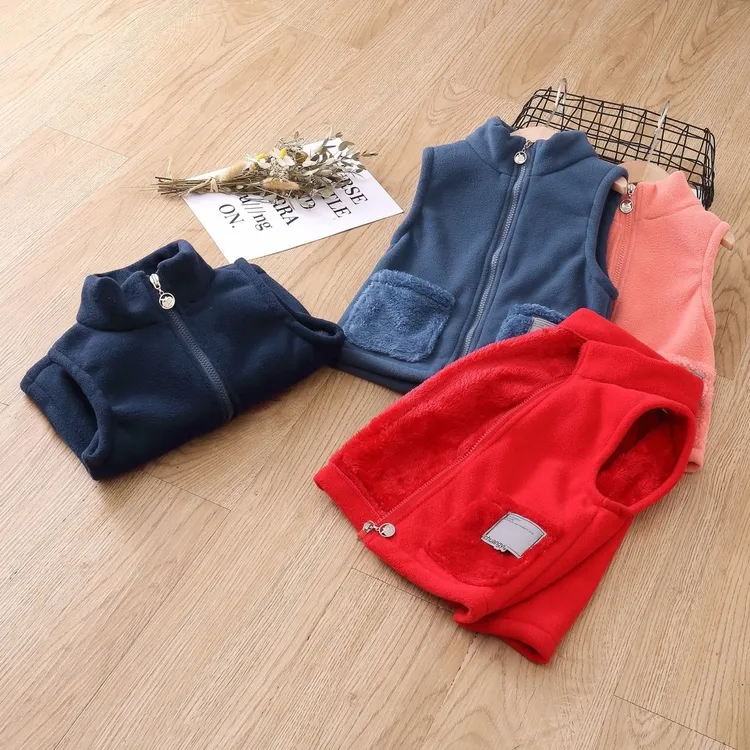 【校服神器】双层复合加绒儿童马甲秋冬装男童女童摇粒绒保暖背心