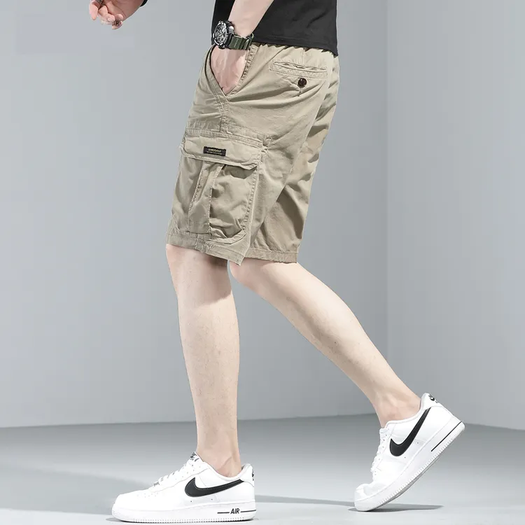 美式工装短裤男夏季宽松直筒男士中裤多口袋休闲五分裤男潮流裤子