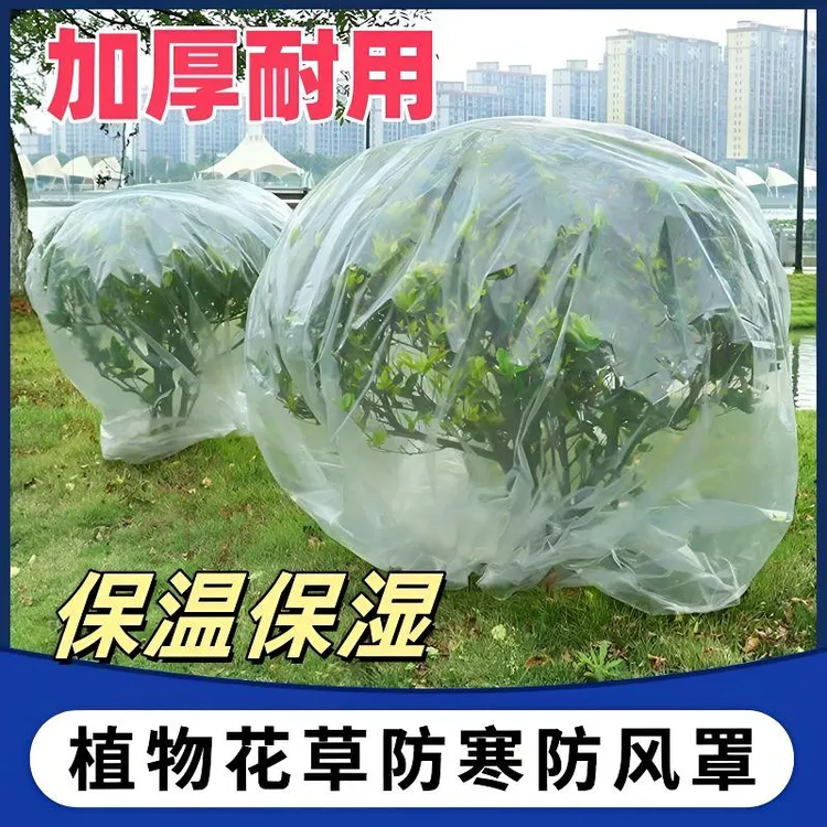 加厚塑料薄膜袋花卉绿植盆栽过冬防冻保温膜袋植物冬季果树防寒罩