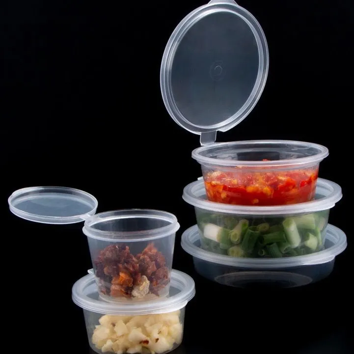 酱料杯一次性蘸料盒辣椒油分装调料盒塑料罐家用食品级密封带盖