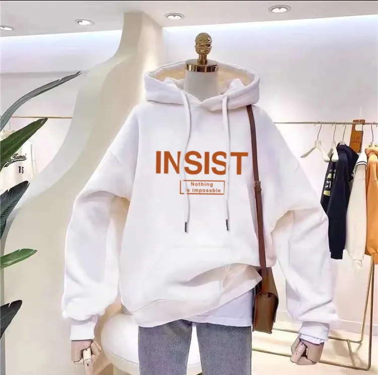 时尚百搭男女情侣款青春设计感情侣连帽卫衣-INSIST字母   604