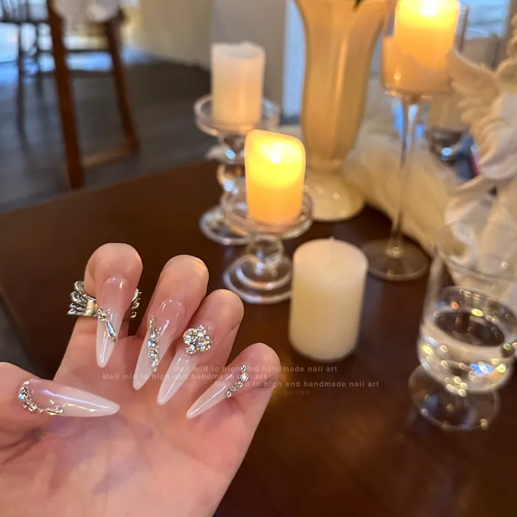 Meil Nail 长岛冰茶 高级感蜜桃裸渐变可拆卸穿戴甲中长款-ML791