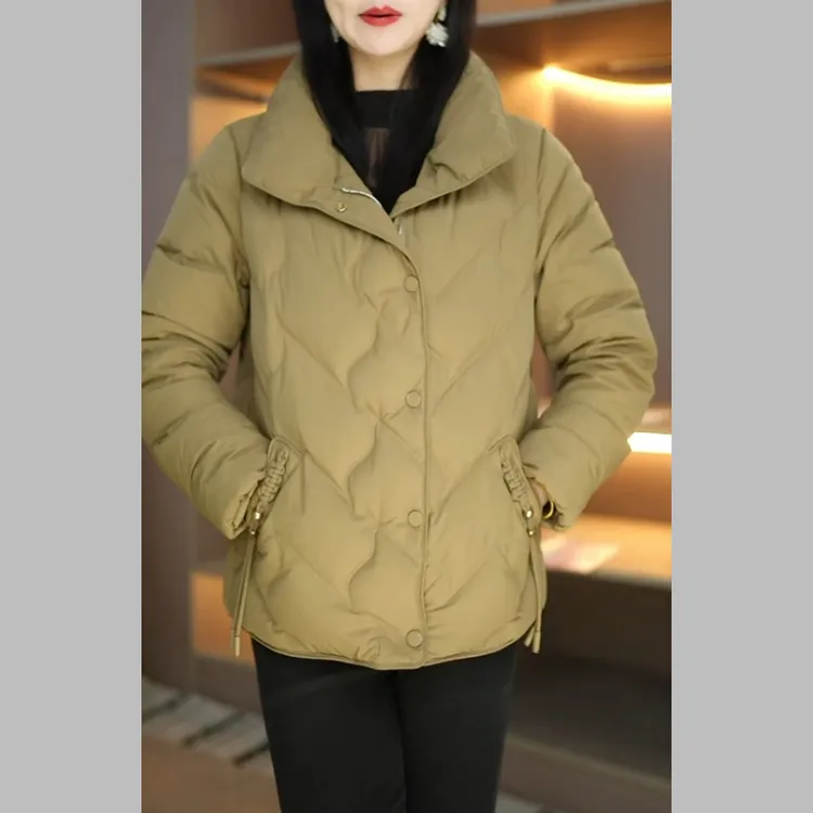 免洗短款保暖羽绒服女士2024冬季新款气质百搭时尚休闲白鸭绒外套