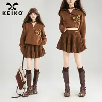 KEIKO 显瘦!立体感褶皱半身裙百褶裙25早春软糯灯芯绒A字短裙伞裙